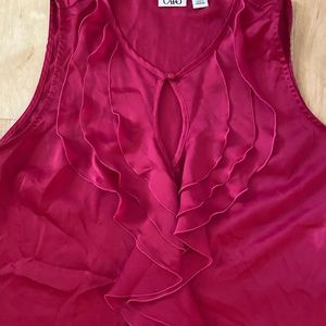 Ruffled Front Cato Pink Blouse